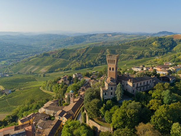 Cigognola castle and vineyards